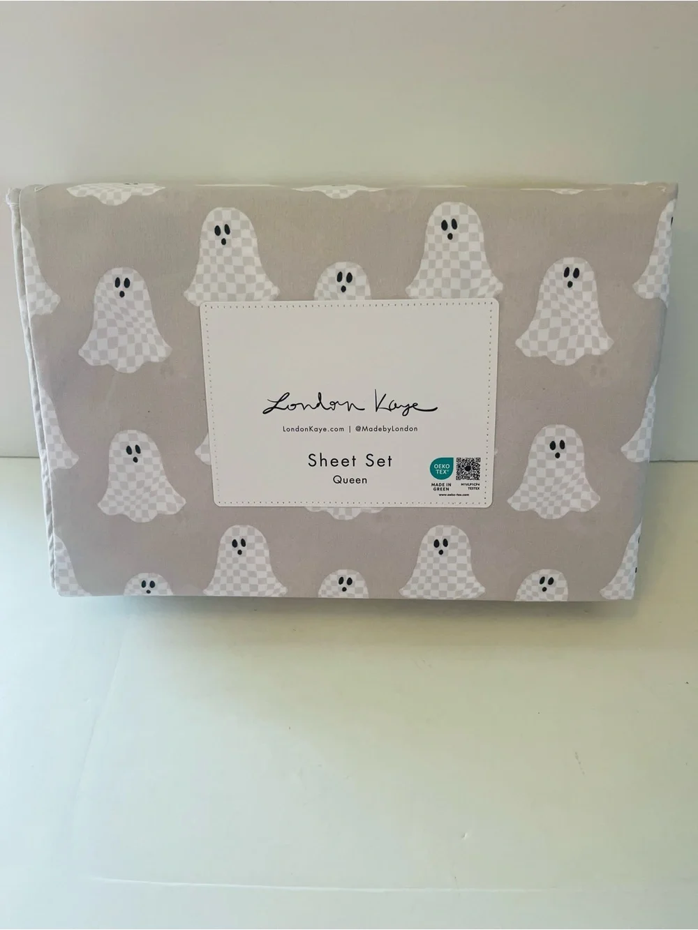 Stay Spooky & London Kaye Halloween Lot of 2 Queen Size Ghost Sheet Sets